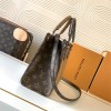 Louis Vuitton ONTHEGO EAST WEST Classic Medium Textured Canvas Shoulder Strap Tote Louis Vuitton ONTHEGO EAST WEST Classic Medium Textured Canvas Shoulder Strap Tote