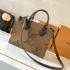 Louis Vuitton ONTHEGO EAST WEST Classic Medium Textured Canvas Shoulder Strap Tote Louis Vuitton ONTHEGO EAST WEST Classic Medium Textured Canvas Shoulder Strap Tote