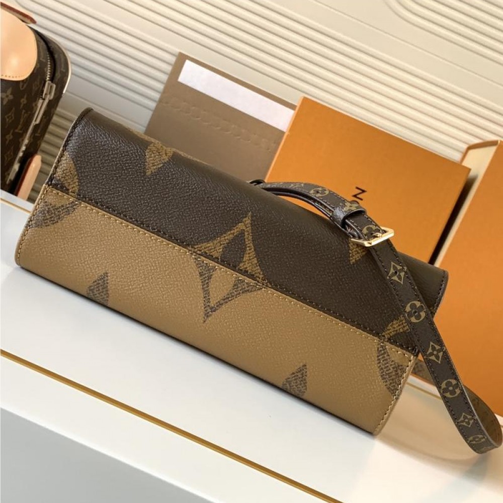 Louis Vuitton ONTHEGO EAST WEST Classic Medium Textured Canvas Shoulder Strap Tote Louis Vuitton ONTHEGO EAST WEST Classic Medium Textured Canvas Shoulder Strap Tote