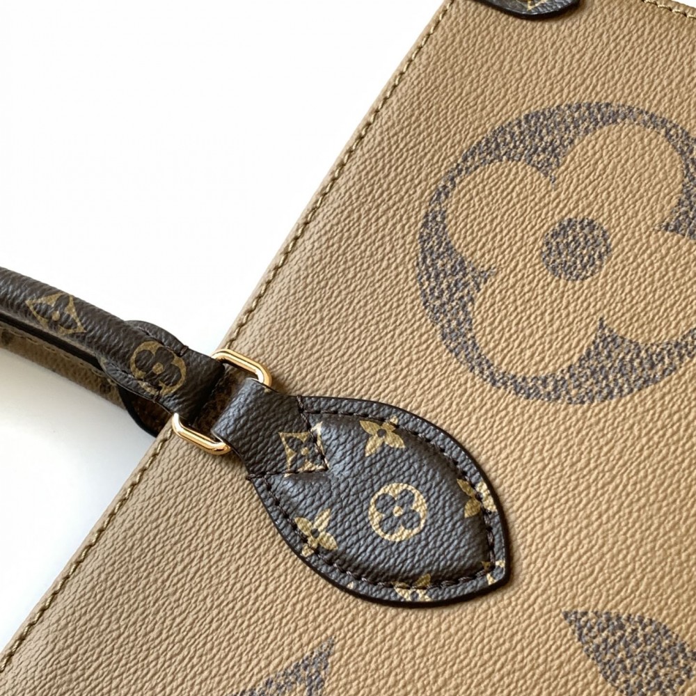 Louis Vuitton ONTHEGO EAST WEST Classic Large Dark Canvas Textured Shoulder Tote Louis Vuitton ONTHEGO EAST WEST Classic Large Dark Canvas Textured Shoulder Tote