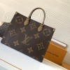 Louis Vuitton ONTHEGO EAST WEST Classic Large Dark Canvas Textured Shoulder Tote Louis Vuitton ONTHEGO EAST WEST Classic Large Dark Canvas Textured Shoulder Tote