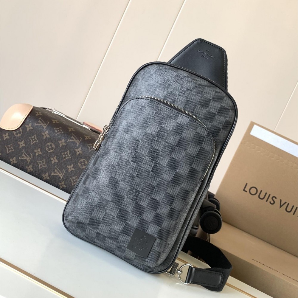 Louis Vuitton Check Collection Classic Black Chest Bag Louis Vuitton Check Collection Classic Black Chest Bag