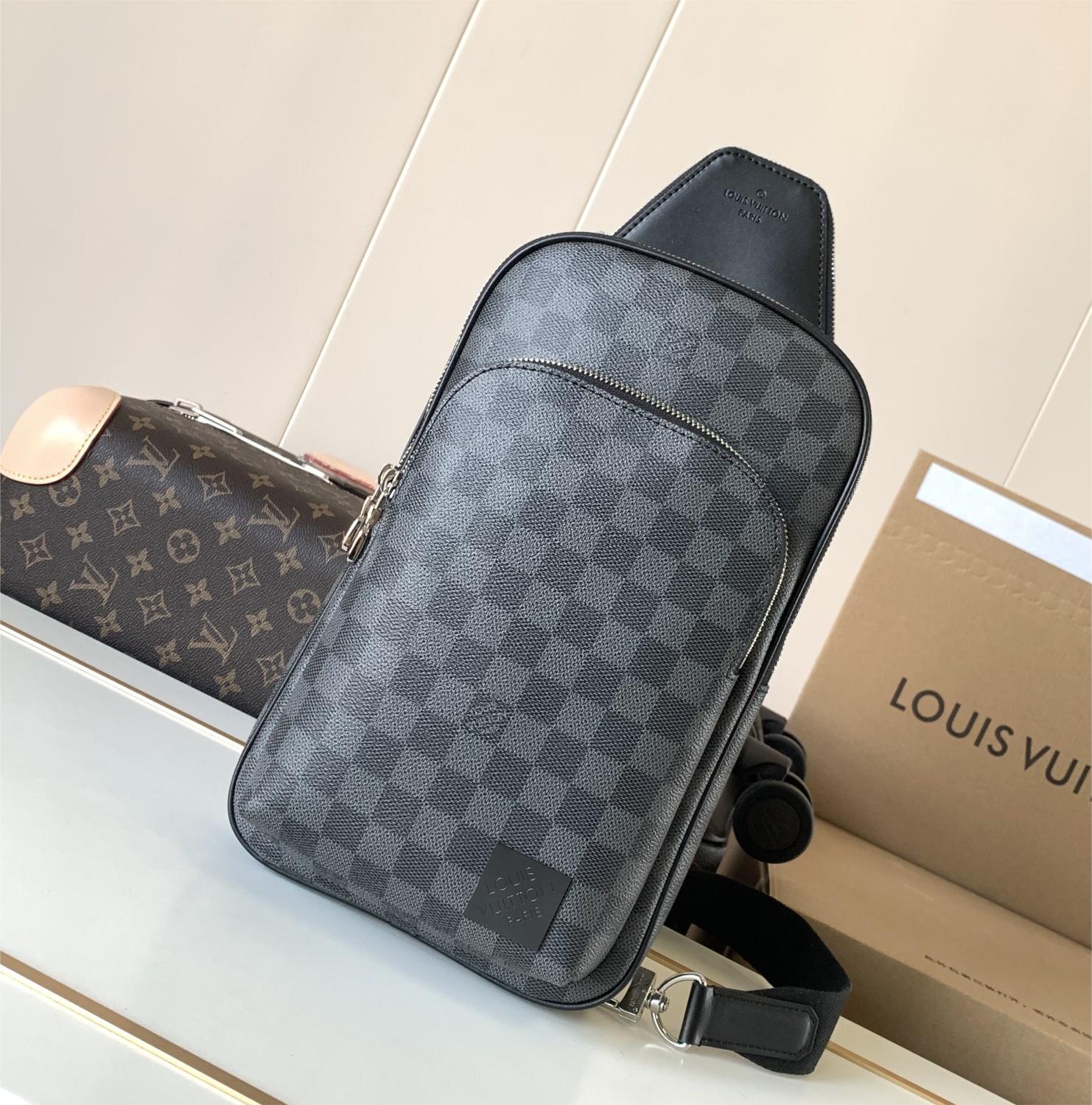 Louis Vuitton Check Collection Classic Black Chest Bag Louis Vuitton Check Collection Classic Black Chest Bag