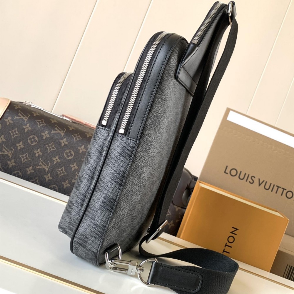 Louis Vuitton Check Collection Classic Black Chest Bag Louis Vuitton Check Collection Classic Black Chest Bag