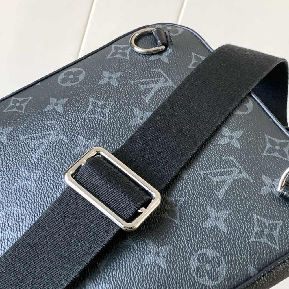Louis Vuitton Canvas Textured Collection Classic Black Chest Bag Louis Vuitton Canvas Textured Collection Classic Black Chest Bag