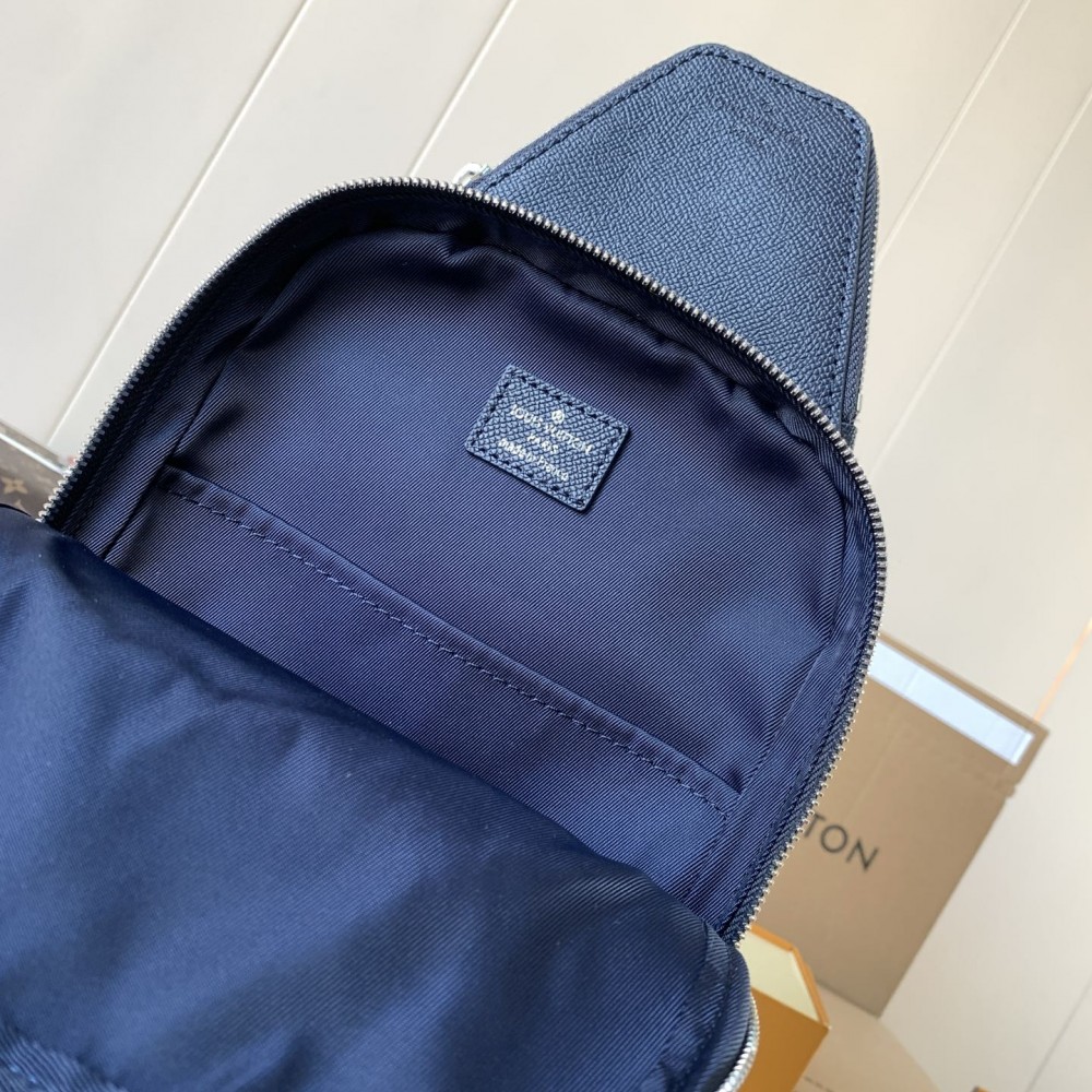 Louis Vuitton Canvas Textured Collection Classic Dark Blue Chest Bag Louis Vuitton Canvas Textured Collection Classic Dark Blue Chest Bag