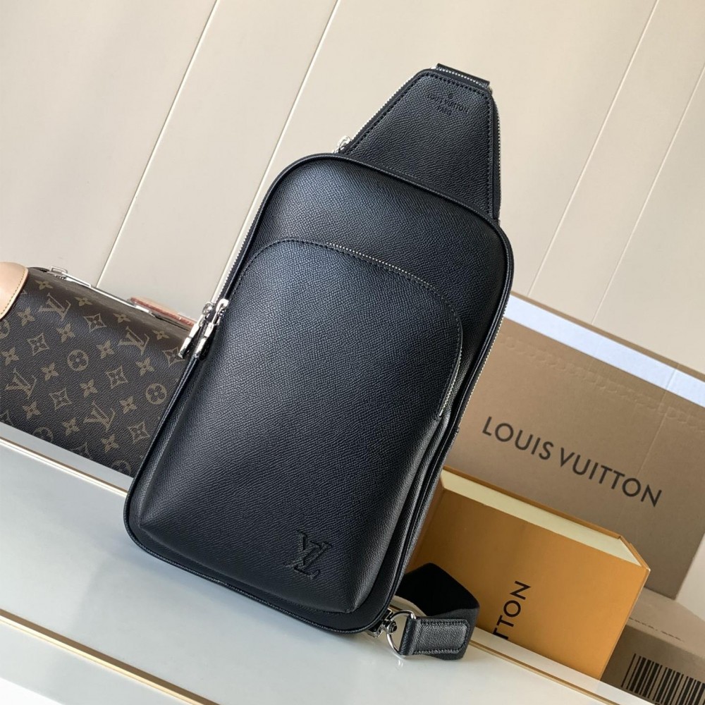 Louis Vuitton classic black textured leather chest bag Louis Vuitton classic black textured leather chest bag