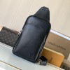 Louis Vuitton classic black textured leather chest bag Louis Vuitton classic black textured leather chest bag