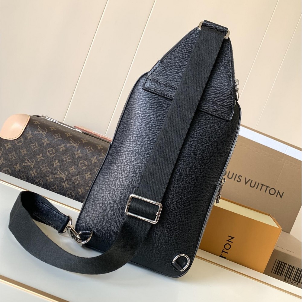 Louis Vuitton classic black textured leather chest bag Louis Vuitton classic black textured leather chest bag