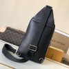 Louis Vuitton classic black textured leather chest bag Louis Vuitton classic black textured leather chest bag
