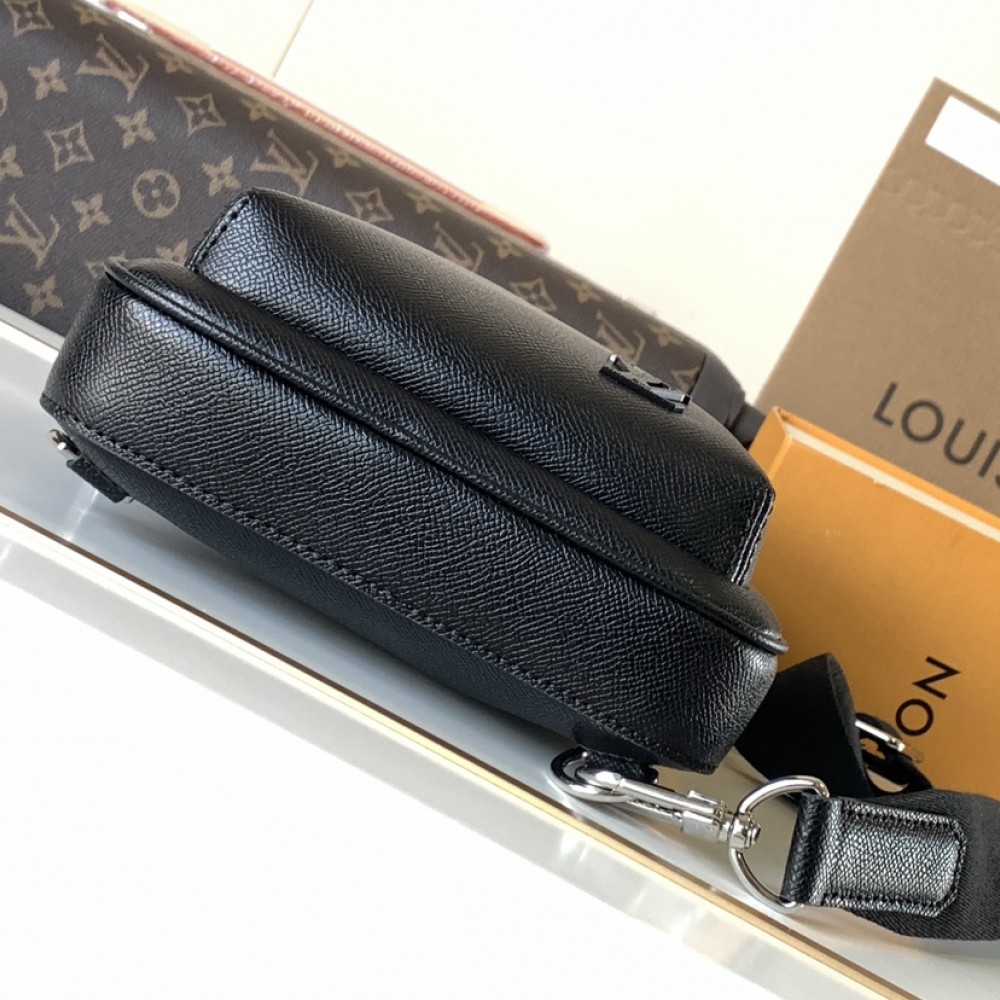 Louis Vuitton classic black textured leather chest bag Louis Vuitton classic black textured leather chest bag