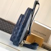 Louis Vuitton Checkerboard Texture Collection Classic Dark Blue Leather Chest Bag Louis Vuitton Checkerboard Texture Collection Classic Dark Blue Leather Chest Bag