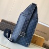 Louis Vuitton Checkerboard Texture Collection Classic Dark Blue Leather Chest Bag Louis Vuitton Checkerboard Texture Collection Classic Dark Blue Leather Chest Bag