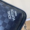 Louis Vuitton Checkerboard Texture Collection Classic Dark Blue Leather Chest Bag Louis Vuitton Checkerboard Texture Collection Classic Dark Blue Leather Chest Bag