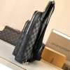 Louis Vuitton Chequer Textured Collection Classic Black Leather Chest Bag Louis Vuitton Chequer Textured Collection Classic Black Leather Chest Bag