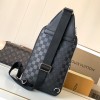 Louis Vuitton Chequer Textured Collection Classic Black Leather Chest Bag Louis Vuitton Chequer Textured Collection Classic Black Leather Chest Bag