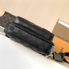 Louis Vuitton Chequer Textured Collection Classic Black Leather Chest Bag Louis Vuitton Chequer Textured Collection Classic Black Leather Chest Bag