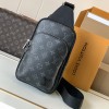 Louis Vuitton Canvas Textured Collection Classic Black Leather Chest Bag Louis Vuitton Canvas Textured Collection Classic Black Leather Chest Bag