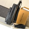 Louis Vuitton Canvas Textured Collection Classic Black Leather Chest Bag Louis Vuitton Canvas Textured Collection Classic Black Leather Chest Bag