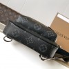 Louis Vuitton Canvas Textured Collection Classic Black Leather Chest Bag Louis Vuitton Canvas Textured Collection Classic Black Leather Chest Bag