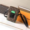 Louis Vuitton NIL series green embellished canvas textured messenger bag Louis Vuitton NIL series green embellished canvas textured messenger bag