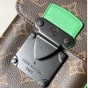 Louis Vuitton NIL series green embellished canvas textured messenger bag Louis Vuitton NIL series green embellished canvas textured messenger bag
