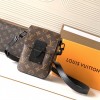 Louis Vuitton NIL series black embellished canvas textured messenger bag Louis Vuitton NIL series black embellished canvas textured messenger bag
