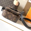 Louis Vuitton NIL series black embellished canvas textured messenger bag Louis Vuitton NIL series black embellished canvas textured messenger bag