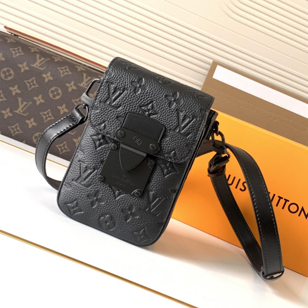 Louis Vuitton NIL pure black canvas textured leather messenger bag Louis Vuitton NIL pure black canvas textured leather messenger bag