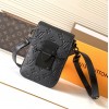 Louis Vuitton NIL pure black canvas textured leather messenger bag Louis Vuitton NIL pure black canvas textured leather messenger bag