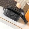 Louis Vuitton NIL pure black canvas textured leather messenger bag Louis Vuitton NIL pure black canvas textured leather messenger bag