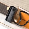 Louis Vuitton PULSE Pure Black Canvas Textured Leather Messenger Bag Louis Vuitton PULSE Pure Black Canvas Textured Leather Messenger Bag