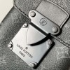 Louis Vuitton PULSE Pure Black Canvas Textured Leather Messenger Bag Louis Vuitton PULSE Pure Black Canvas Textured Leather Messenger Bag