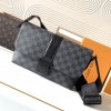 Louis Vuitton AVENUE series pure black checkerboard texture leather shoulder bag Louis Vuitton AVENUE series pure black checkerboard texture leather shoulder bag