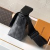 Louis Vuitton AVENUE series pure black checkerboard texture leather shoulder bag Louis Vuitton AVENUE series pure black checkerboard texture leather shoulder bag
