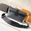 Louis Vuitton AVENUE series pure black checkerboard texture leather shoulder bag Louis Vuitton AVENUE series pure black checkerboard texture leather shoulder bag