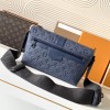 Louis Vuitton AVENUE series dark blue checkerboard textured leather shoulder bag Louis Vuitton AVENUE series dark blue checkerboard textured leather shoulder bag