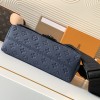 Louis Vuitton AVENUE series dark blue checkerboard textured leather shoulder bag Louis Vuitton AVENUE series dark blue checkerboard textured leather shoulder bag