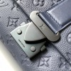 Louis Vuitton AVENUE series dark blue checkerboard textured leather shoulder bag Louis Vuitton AVENUE series dark blue checkerboard textured leather shoulder bag