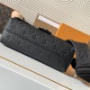 Louis Vuitton AVENUE series pure black canvas textured leather shoulder bag Louis Vuitton AVENUE series pure black canvas textured leather shoulder bag