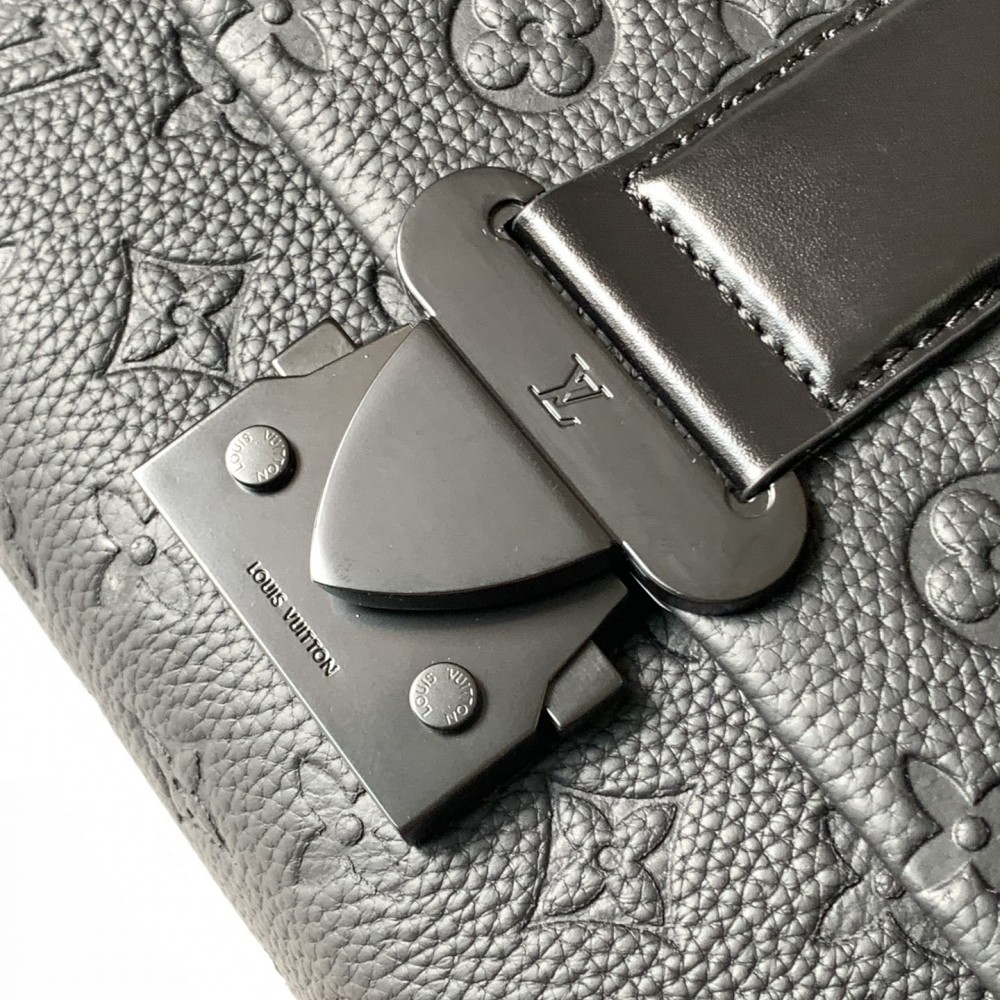 Louis Vuitton AVENUE series pure black canvas textured leather shoulder bag Louis Vuitton AVENUE series pure black canvas textured leather shoulder bag
