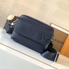 Louis Vuitton AVENUE series dark blue genuine leather textured shoulder bag Louis Vuitton AVENUE series dark blue genuine leather textured shoulder bag