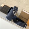 Louis Vuitton AVENUE series dark blue genuine leather textured shoulder bag Louis Vuitton AVENUE series dark blue genuine leather textured shoulder bag