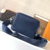 Louis Vuitton AVENUE series dark blue genuine leather textured shoulder bag Louis Vuitton AVENUE series dark blue genuine leather textured shoulder bag