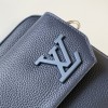 Louis Vuitton AVENUE series dark blue genuine leather textured shoulder bag Louis Vuitton AVENUE series dark blue genuine leather textured shoulder bag