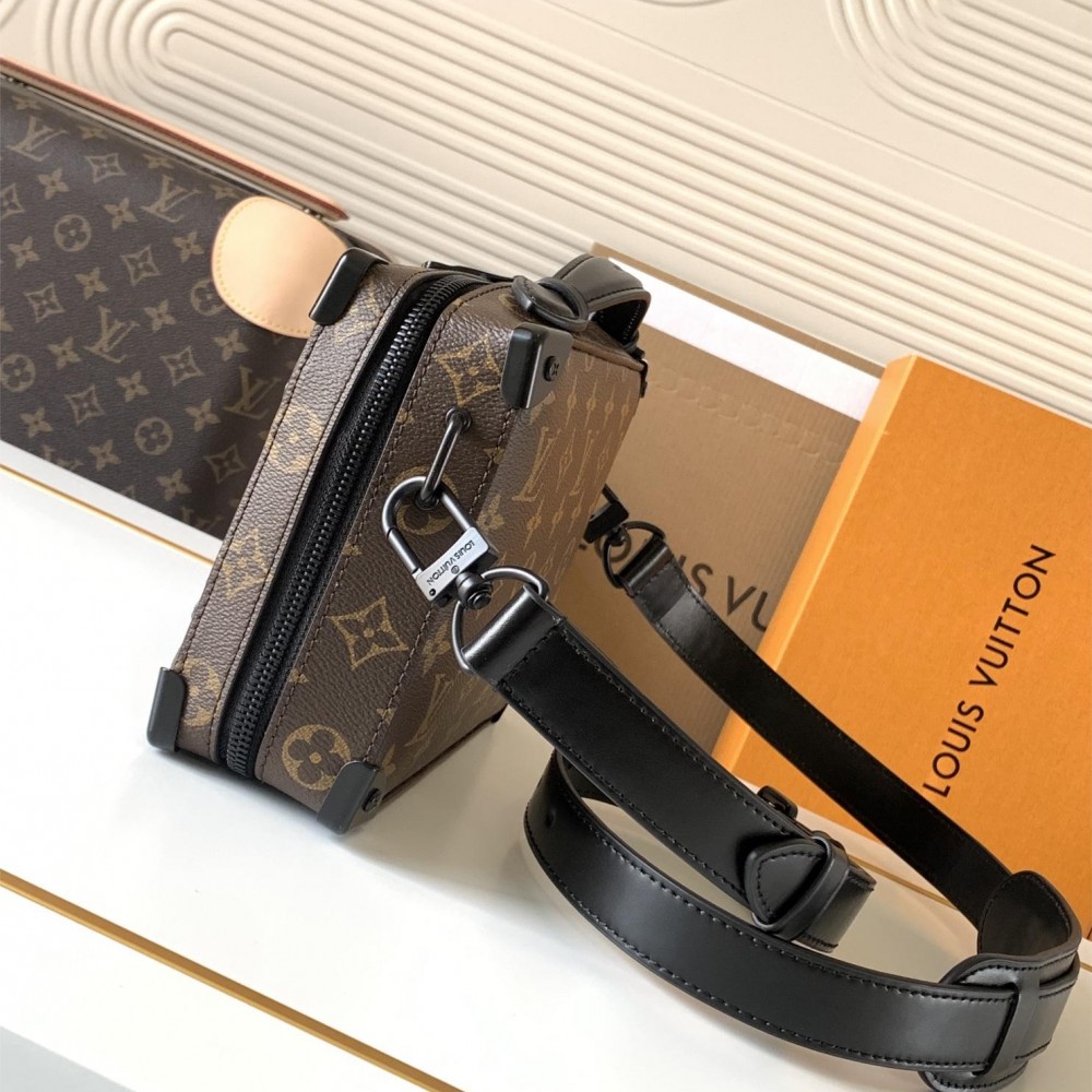 Louis Vuitton Soft Trunk black and brown contrast leather and canvas textured tote Louis Vuitton Soft Trunk black and brown contrast leather and canvas textured tote