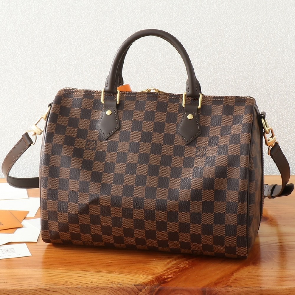 Louis Vuitton SPEEDY BANDOULIÈRE Classic Canvas Textured Leather Shoulder Bag Louis Vuitton SPEEDY BANDOULIÈRE Classic Canvas Textured Leather Shoulder Bag