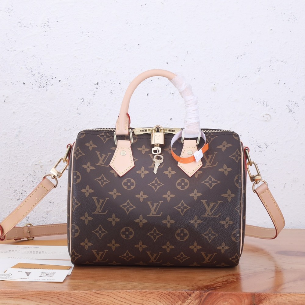 Louis Vuitton SPEEDY BANDOULIÈRE Classic Canvas Textured Leather Shoulder Bag Louis Vuitton SPEEDY BANDOULIÈRE Classic Canvas Textured Leather Shoulder Bag