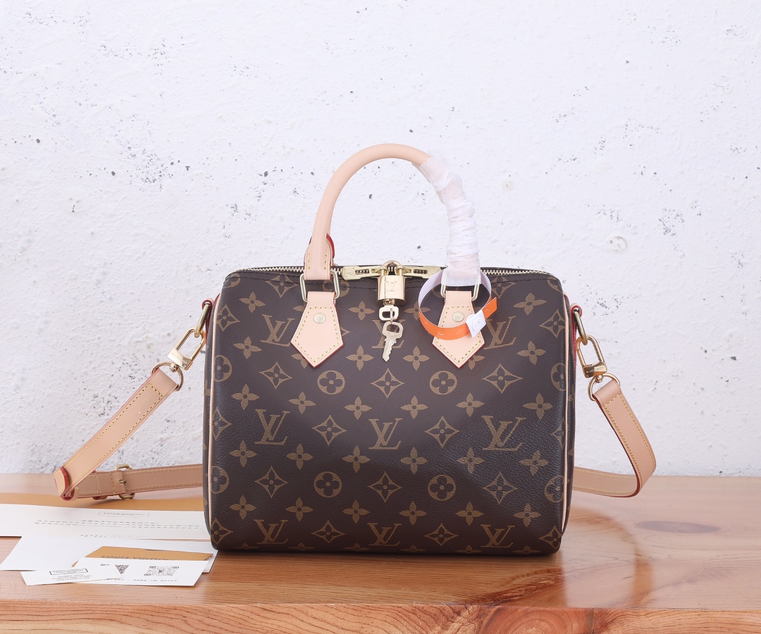 Louis Vuitton SPEEDY BANDOULIÈRE Classic Canvas Textured Leather Shoulder Bag Louis Vuitton SPEEDY BANDOULIÈRE Classic Canvas Textured Leather Shoulder Bag