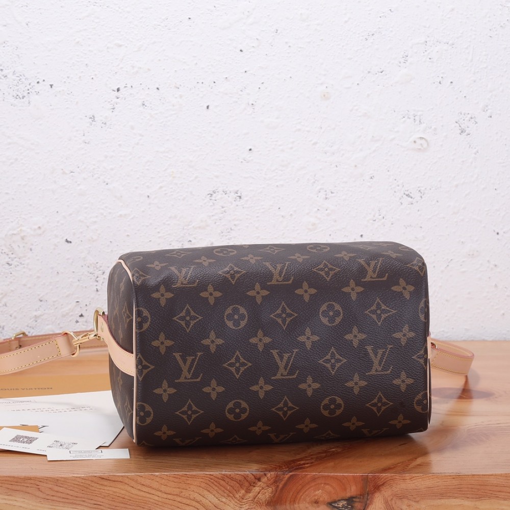Louis Vuitton SPEEDY BANDOULIÈRE Classic Canvas Textured Leather Shoulder Bag Louis Vuitton SPEEDY BANDOULIÈRE Classic Canvas Textured Leather Shoulder Bag